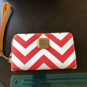 Authentic Dooney & Bourke chevron print wristlet.